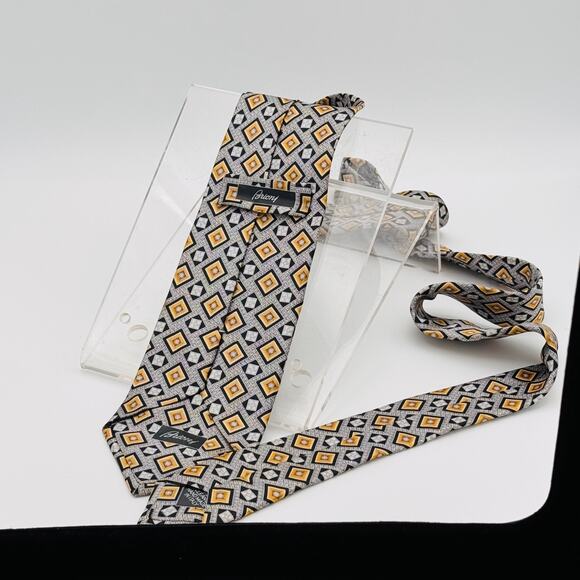 Silver and Blue Mens Brioni Tie - Picture 3 of 5